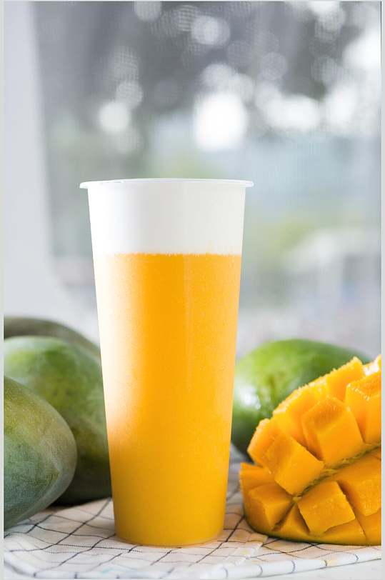 美味芒果奶茶水果茶摄影图片-众图网