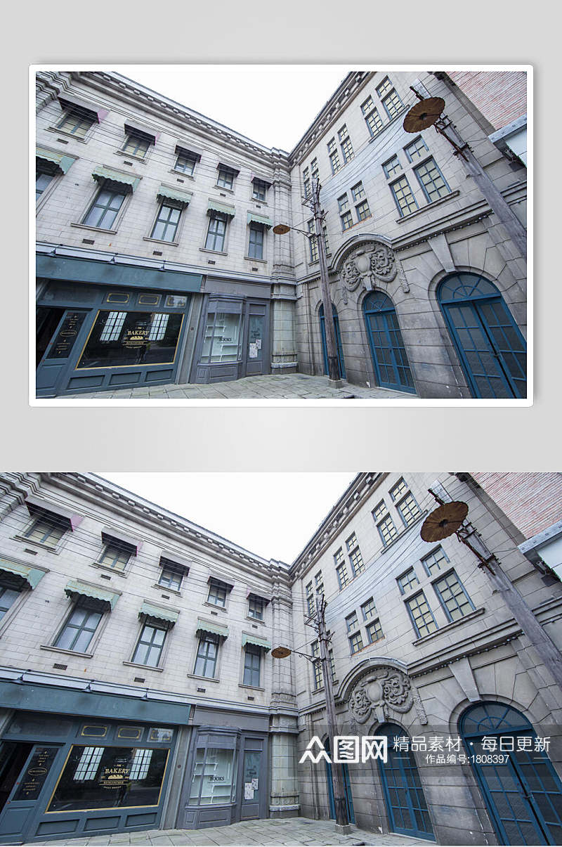老上海影视场景老式建筑高清图片素材