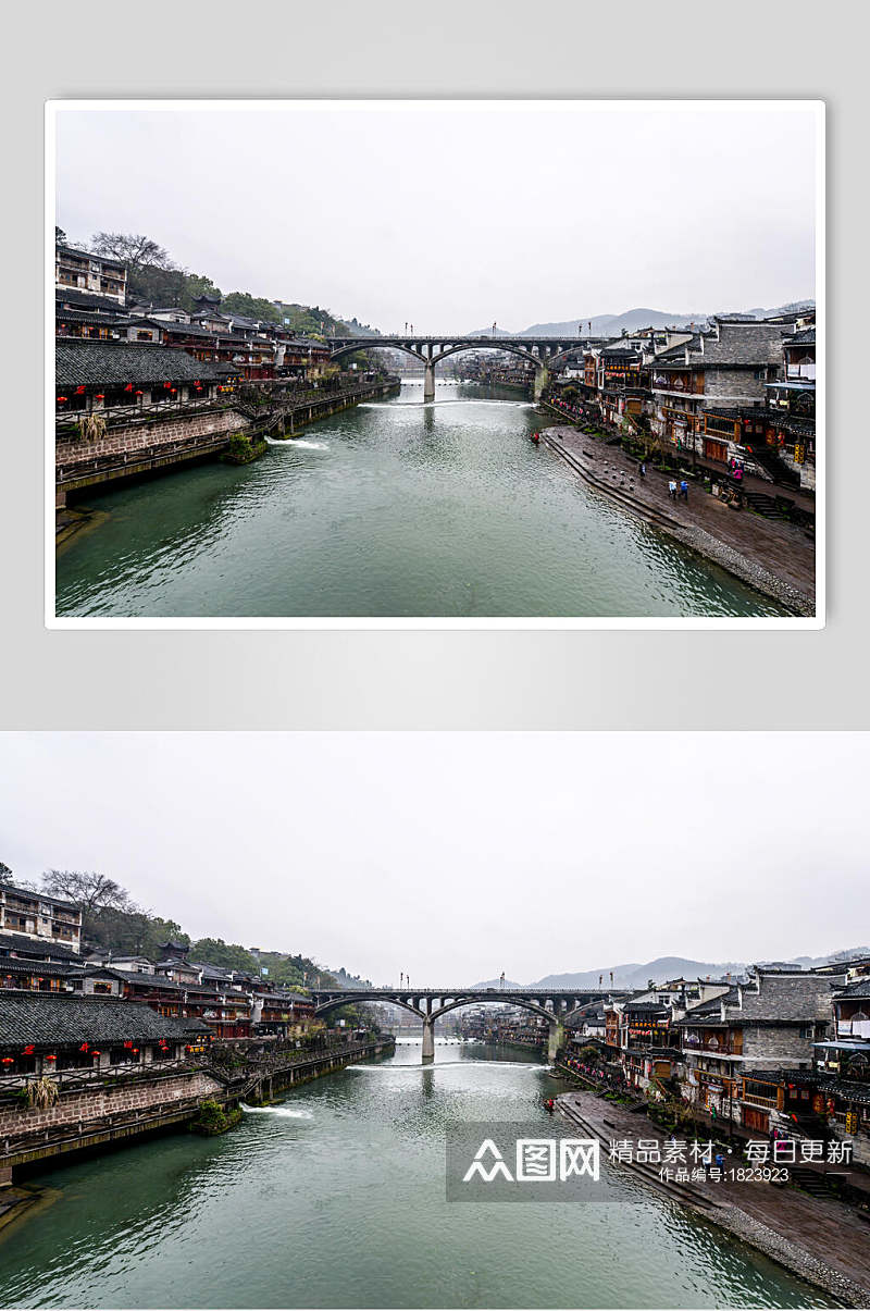 凤凰古城山水摄影背景素材图片素材