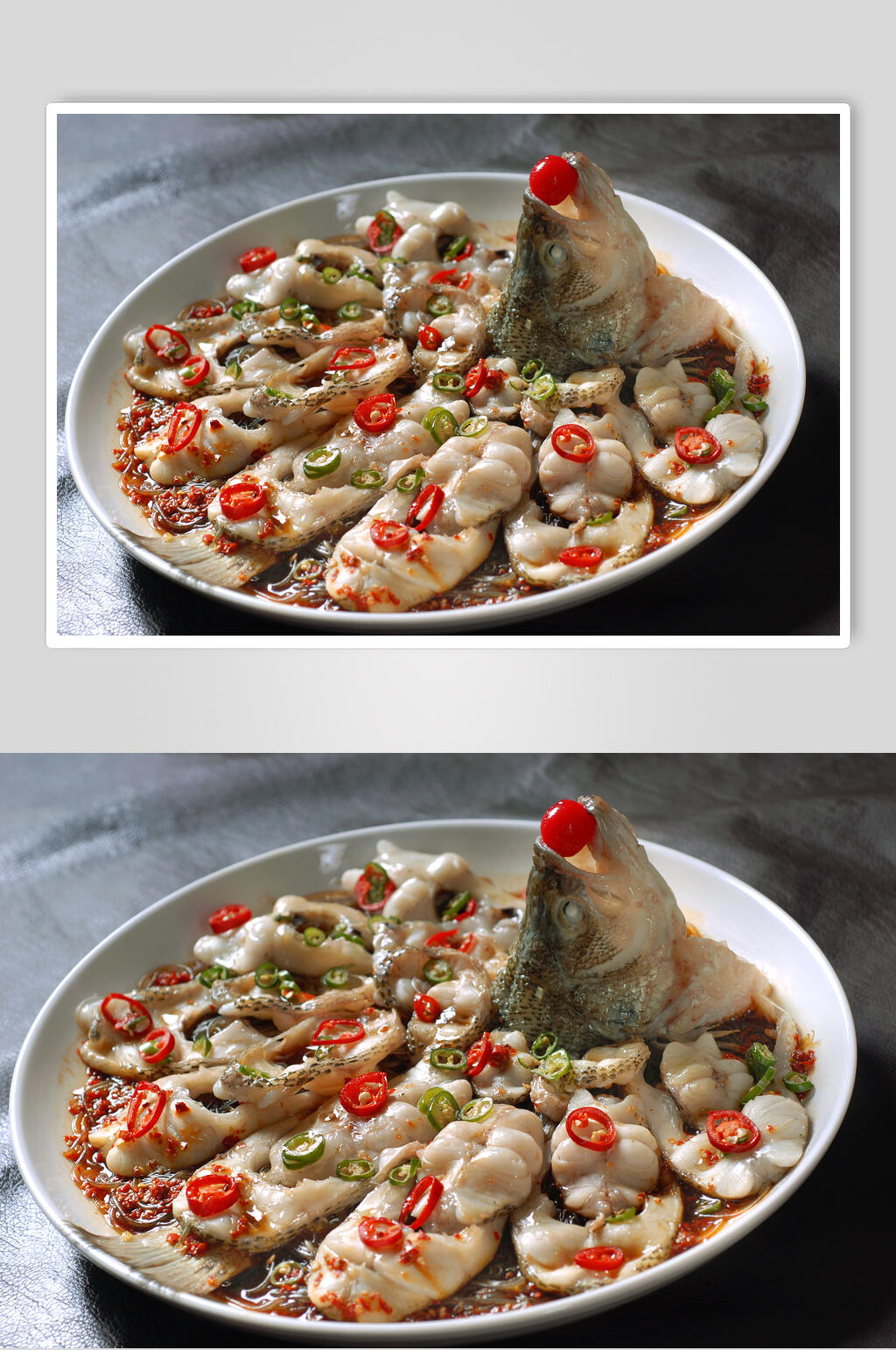 蒸菜鲜椒鲈鱼高清图片素材