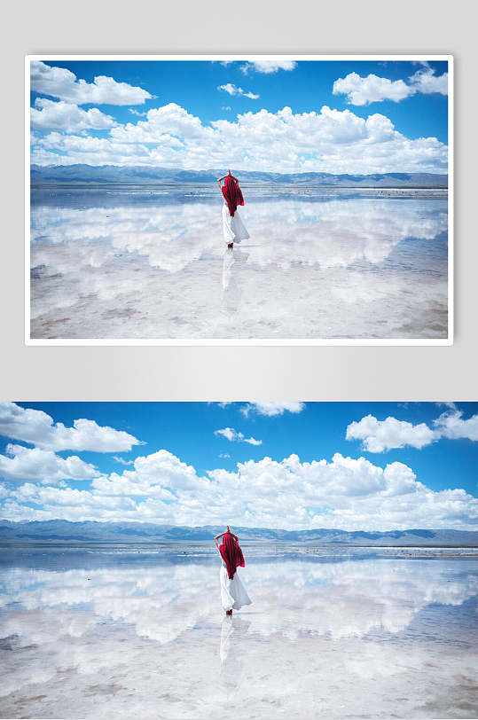 茶卡盐湖摄影元素图片