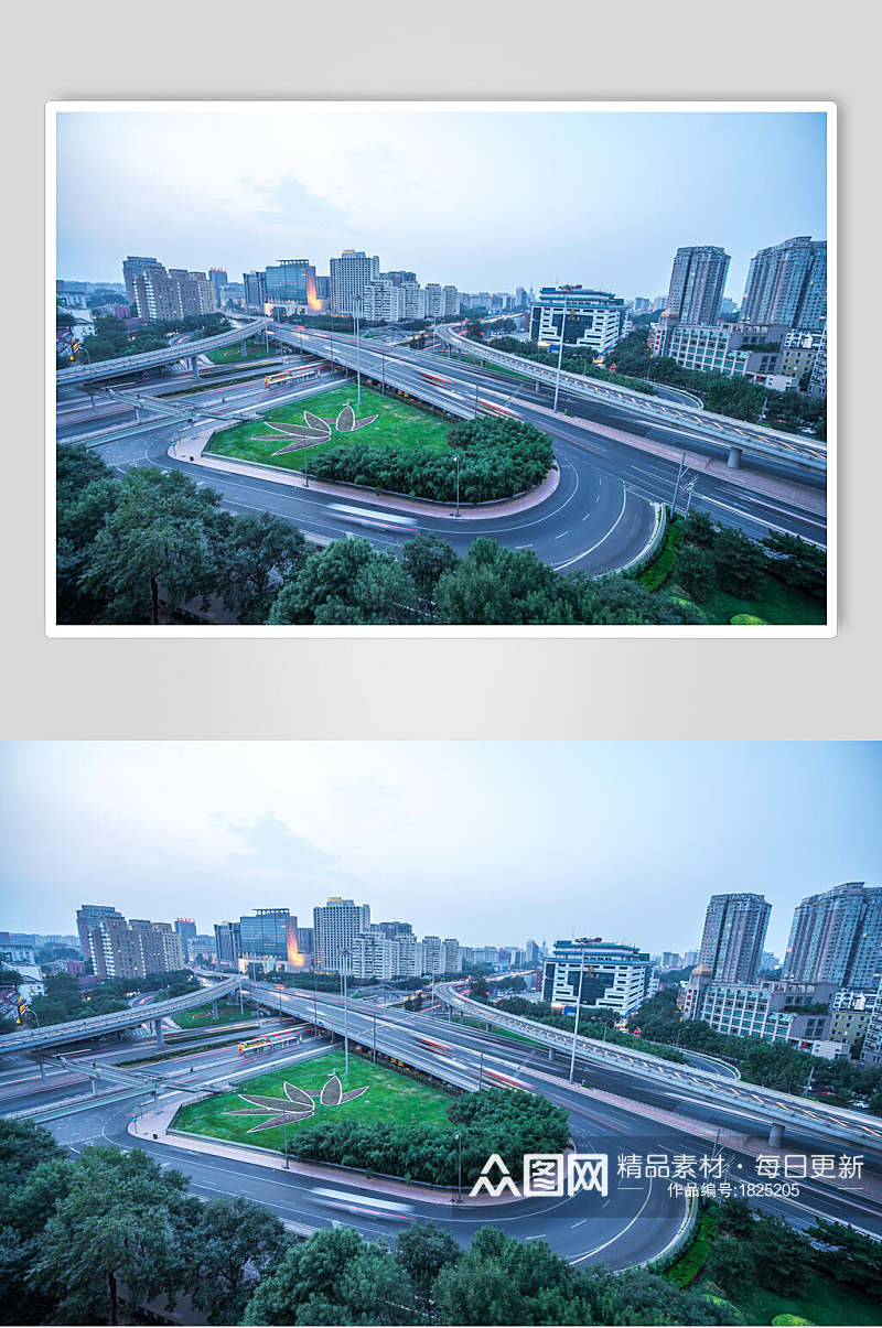 北京风光绿化公路城市远景建筑图片素材