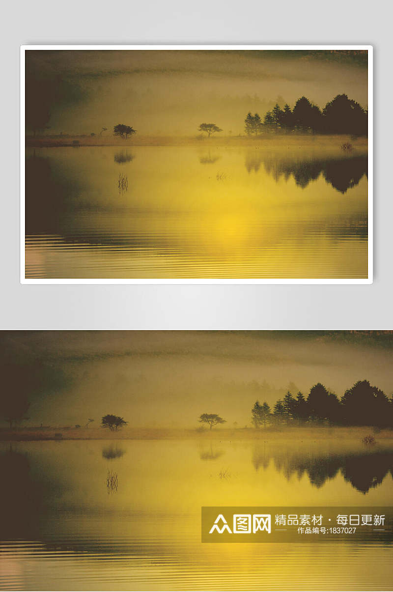 夜景湖泊湖面图片素材