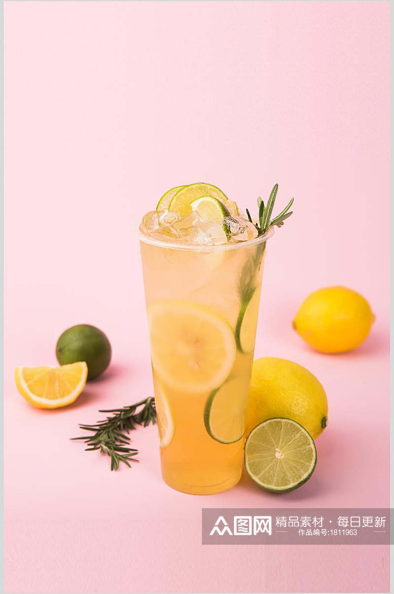 营养健康柠檬奶茶水果茶摄影图片素材