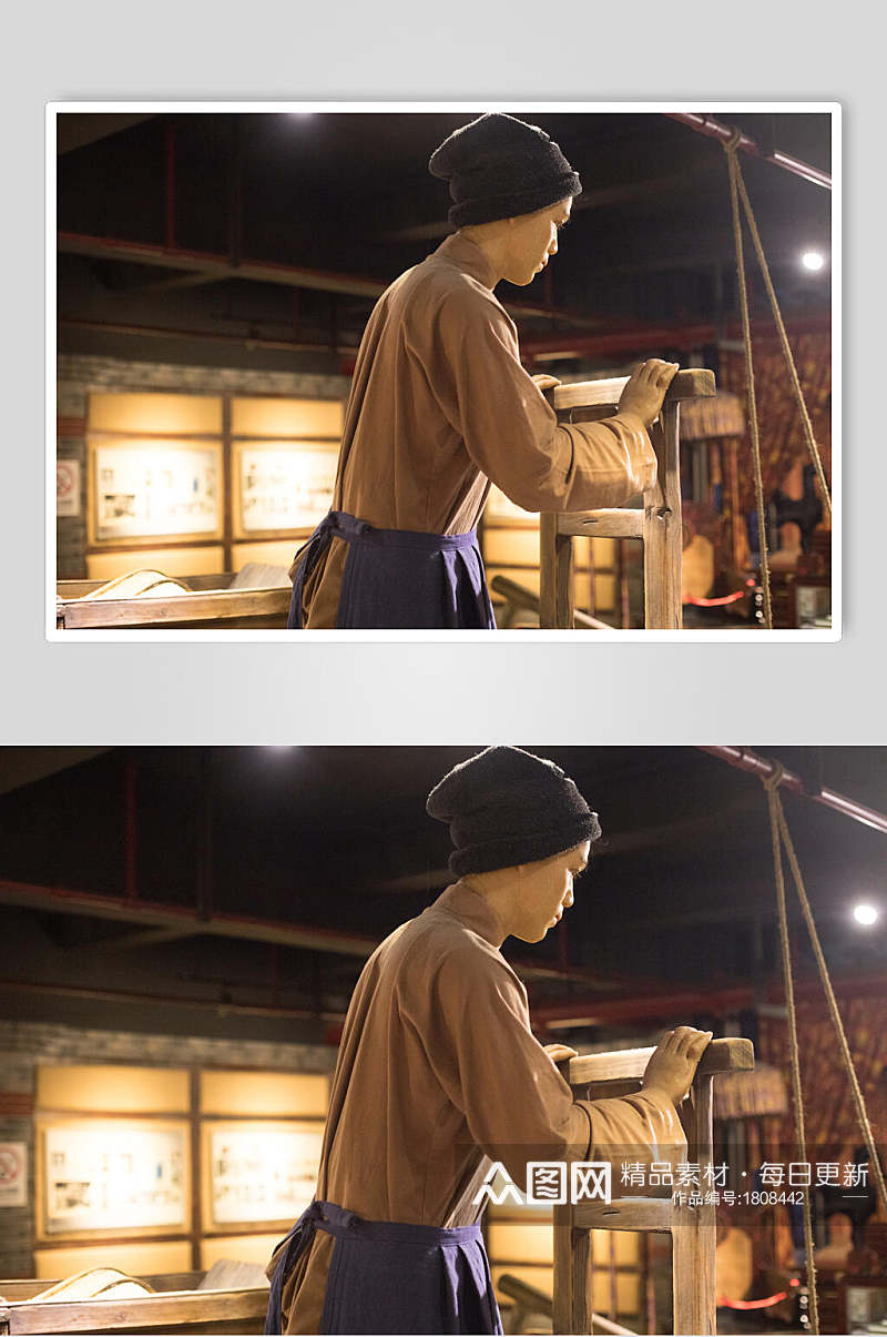 老上海黄道婆织布高清图片素材