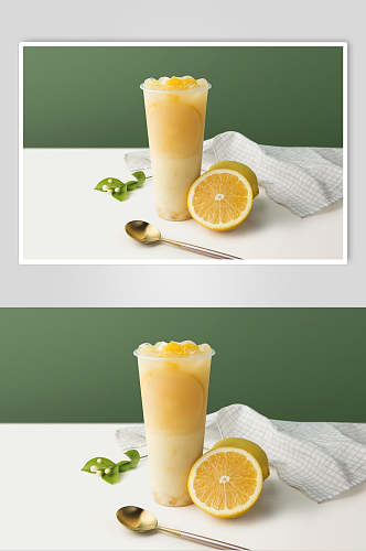 鲜柠檬奶茶水果茶图片