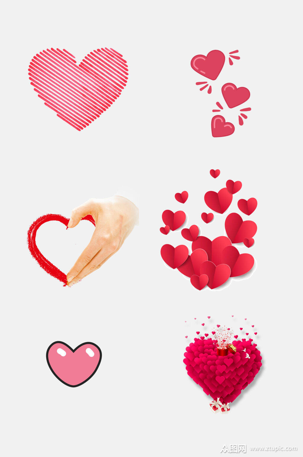爱情心形爱心免抠元素素材