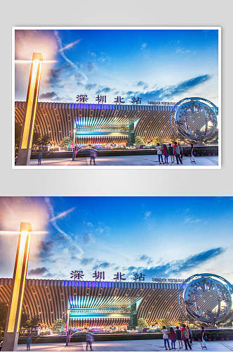 深圳北站高铁站夜景高清图片