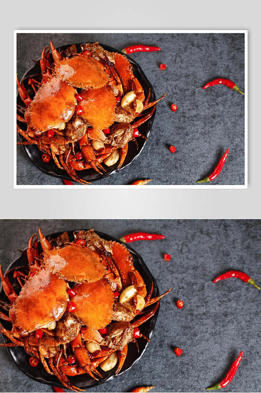 美味香辣干锅螃蟹大闸蟹图片