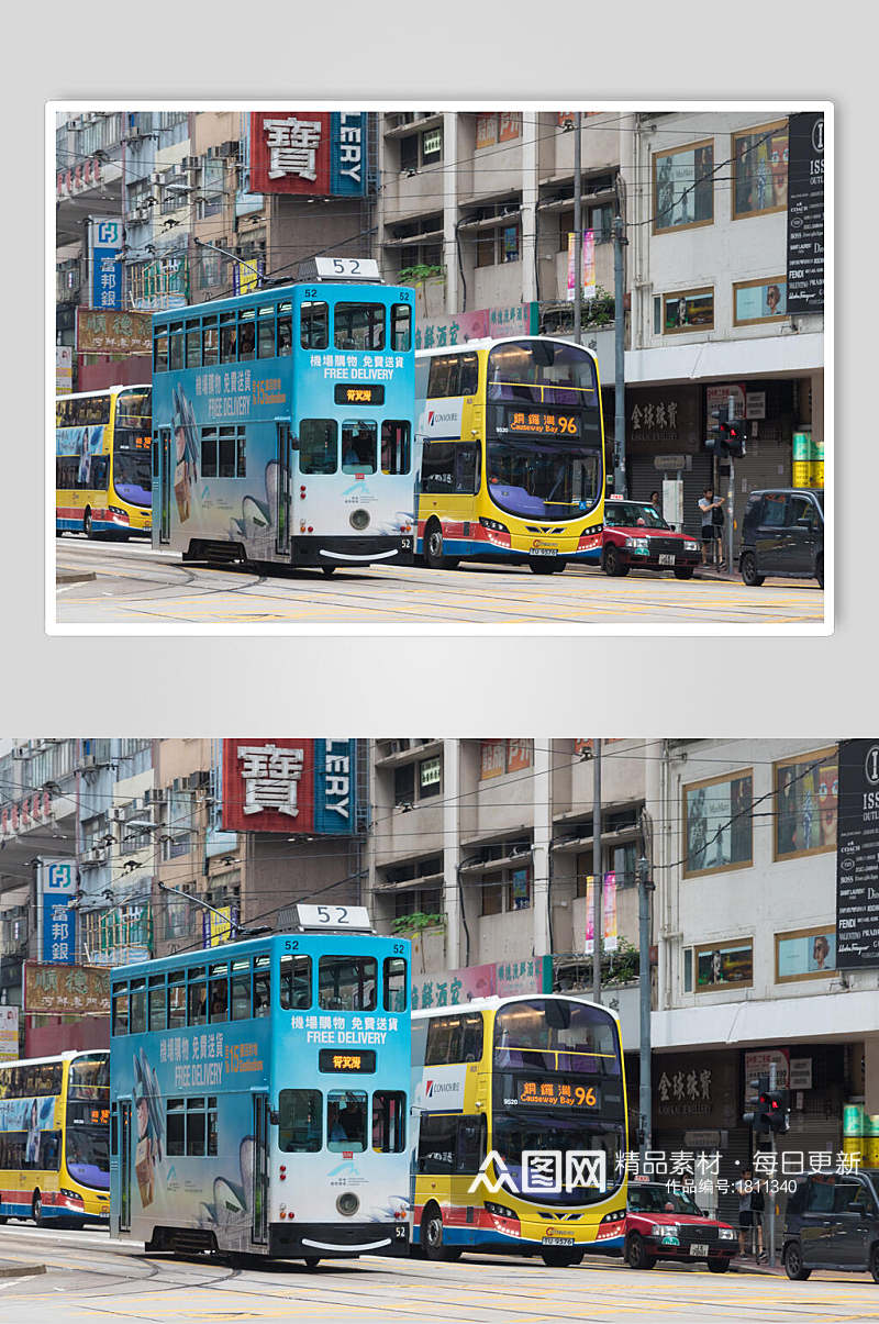 香港风景有轨电车摄影图片素材