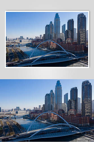 天津城市风光夜景背景元素图片