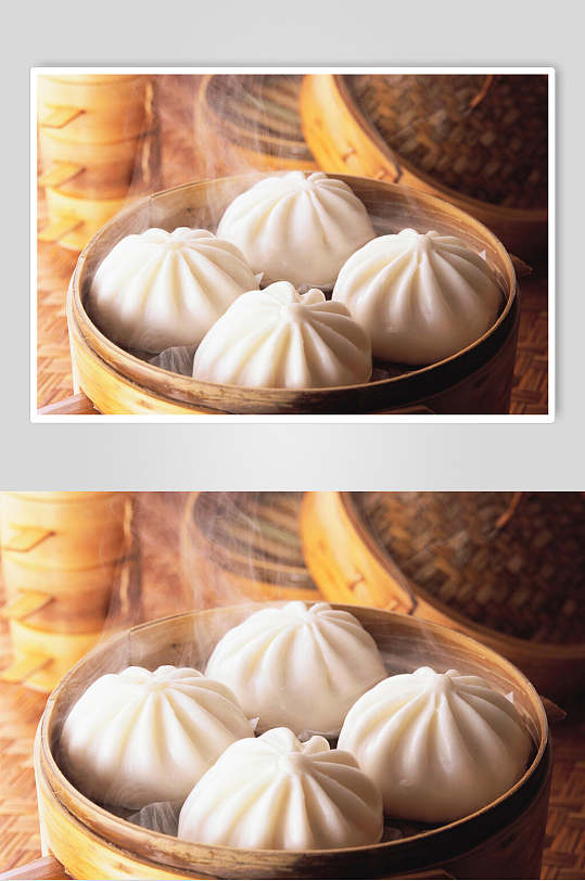 中国美食包子小笼包摄影图片