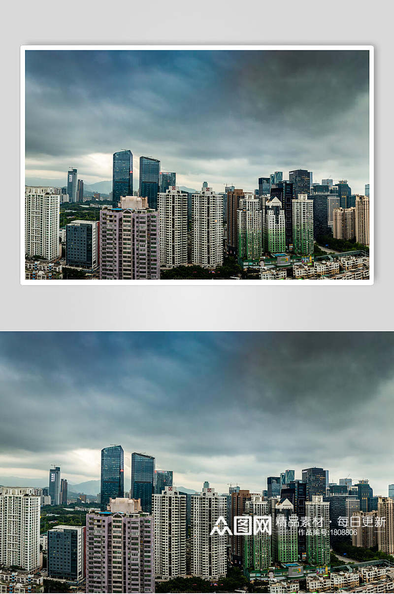 深圳城市建筑高乌云密布清图片素材