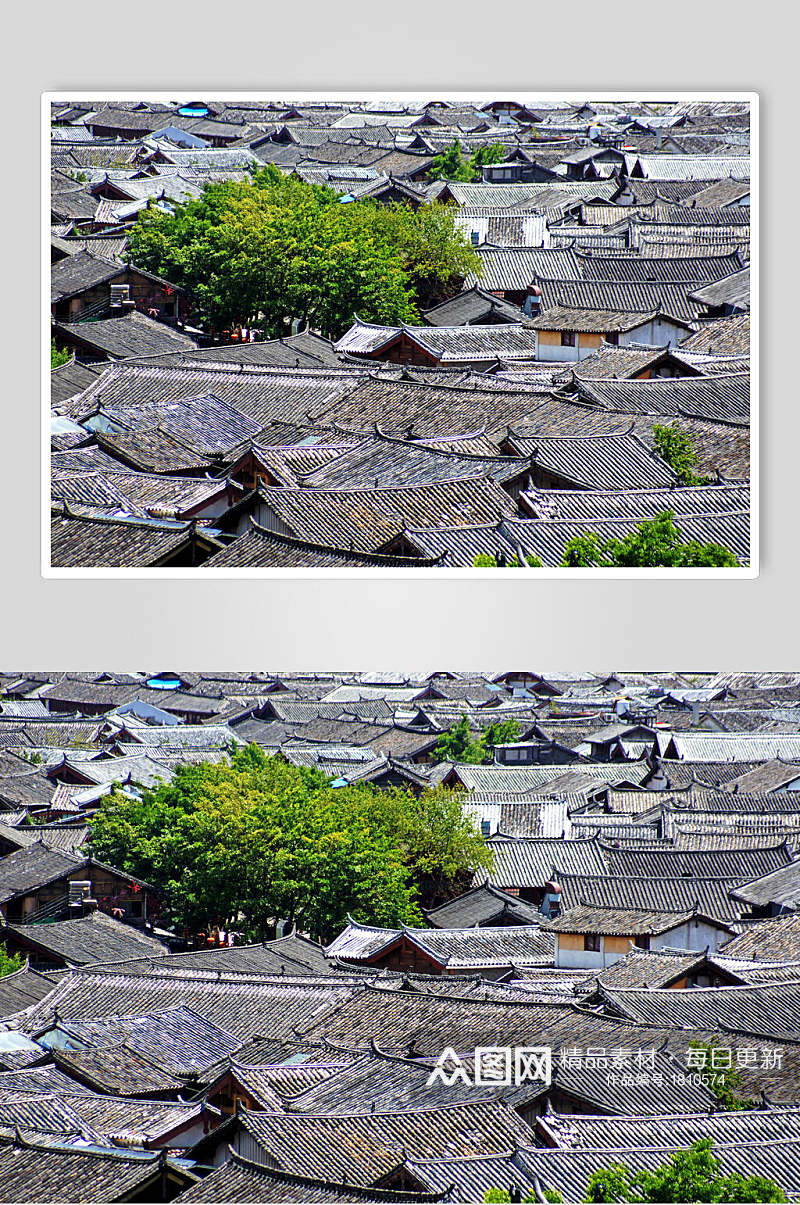 丽江古城老建筑全景高清图片素材