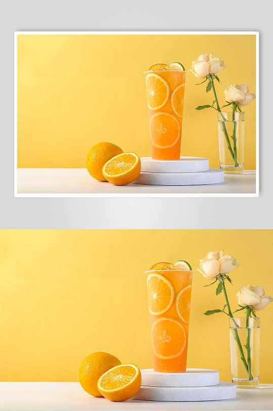 橙汁果汁饮品高清图片