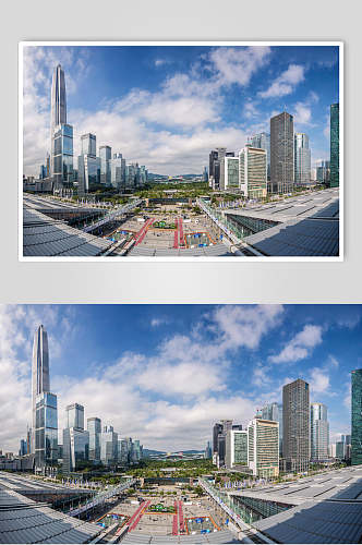 深圳市民中心俯拍摄影图片
