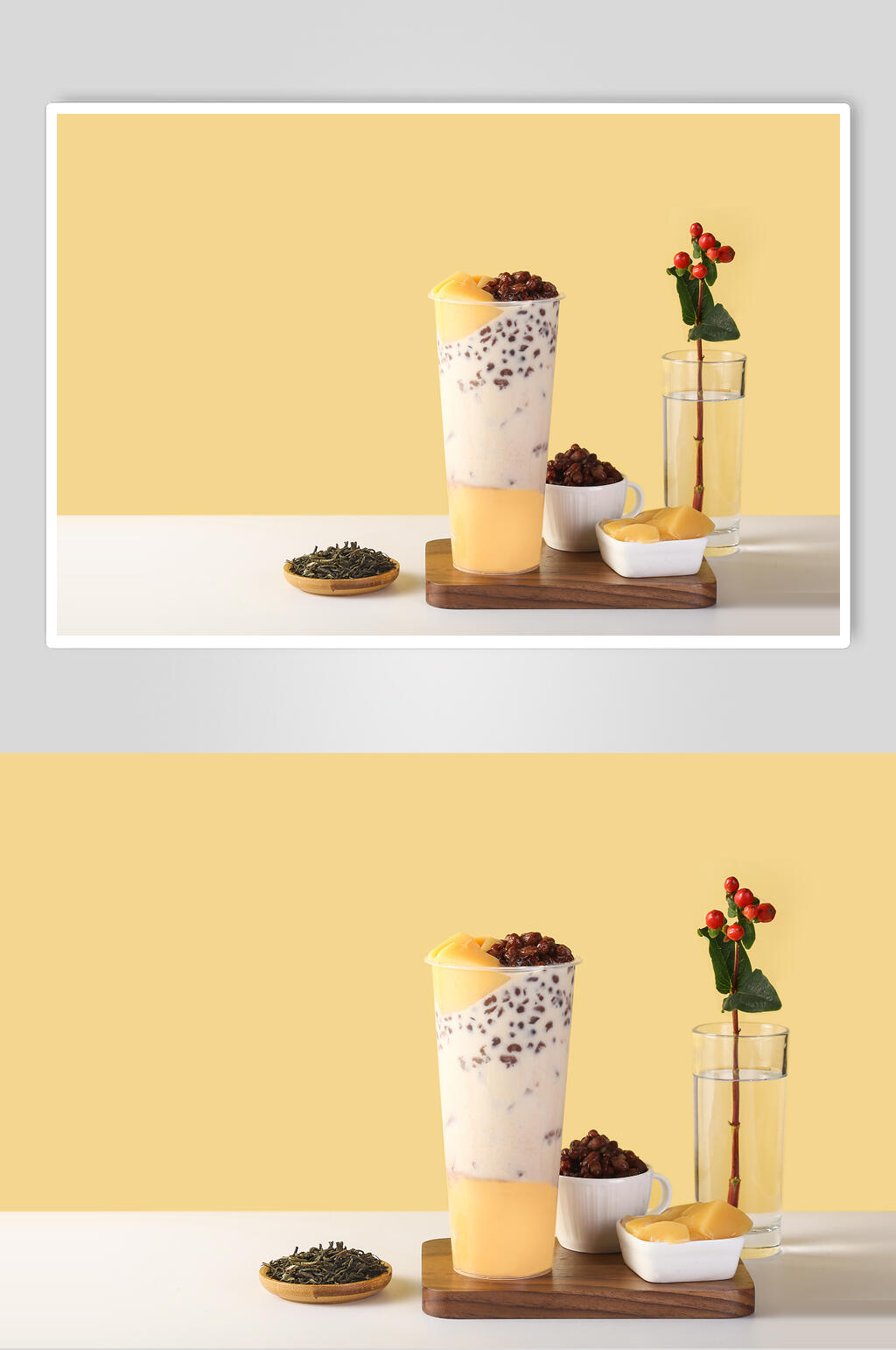 红豆水果奶茶摄影图片素材