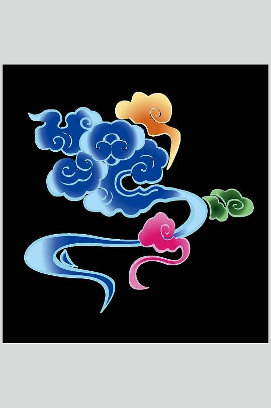 彩色祥云设计元素素材