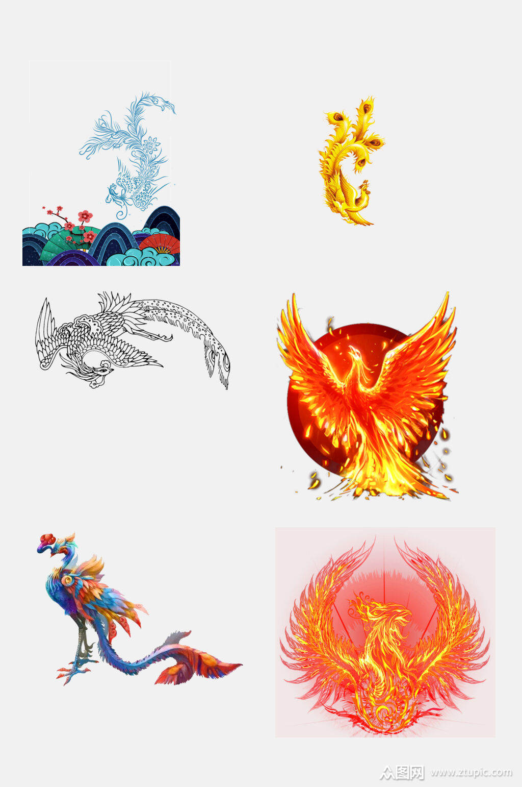 凤凰涅盘免抠元素素材