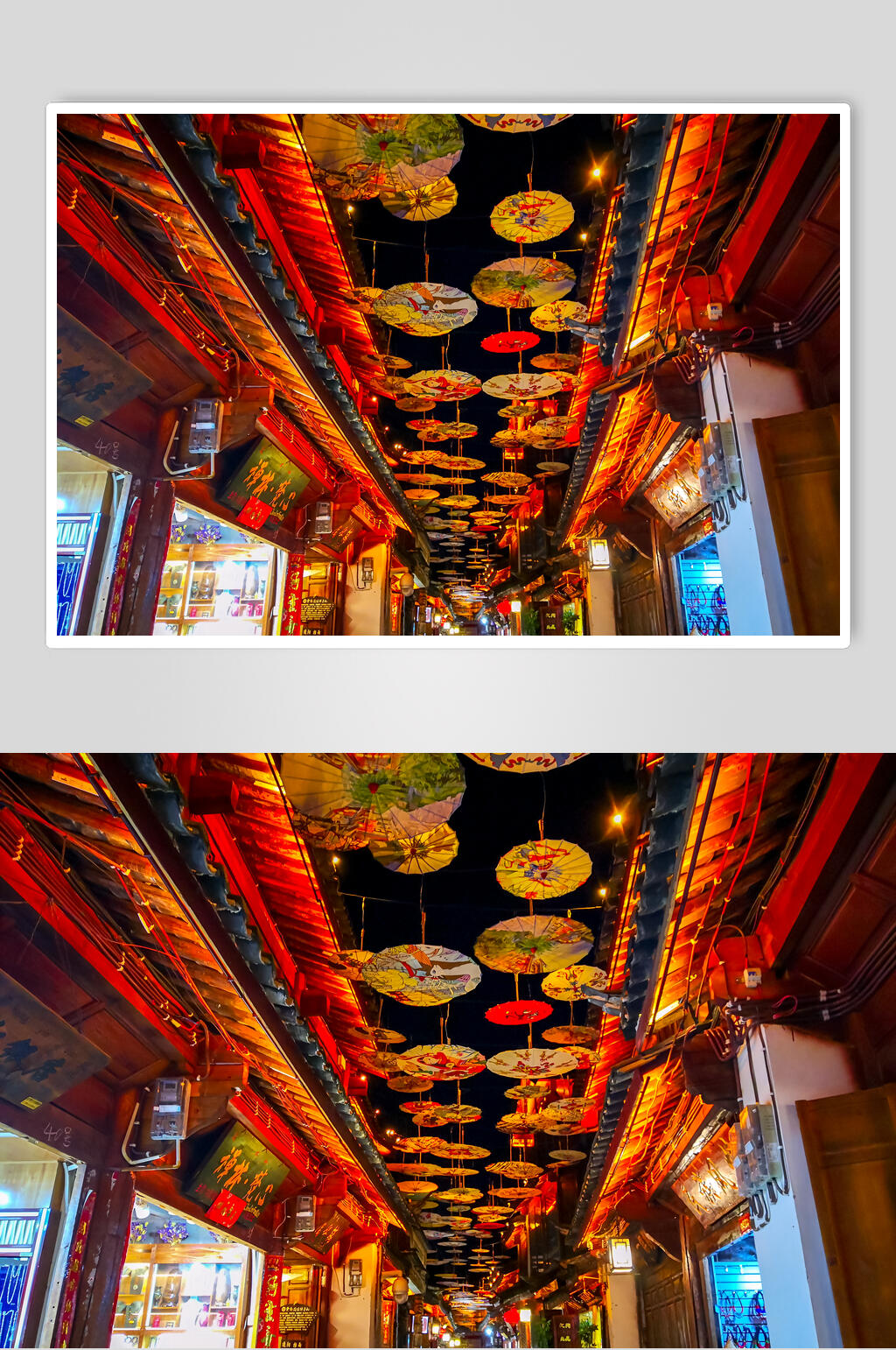 云南丽江古城夜景高清图片素材