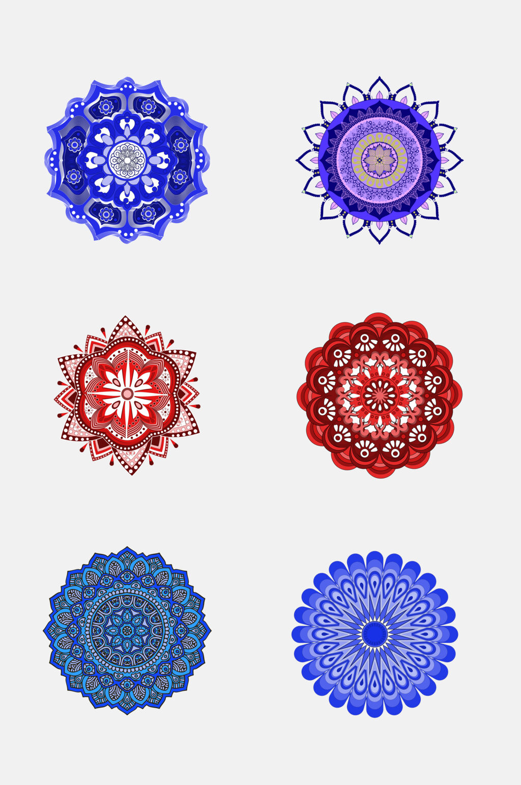 手绘画清新古典西藏蒙古花纹免抠元素素材素材