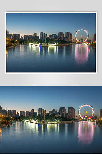 美丽天津城市风光摄影背景元素素材图片