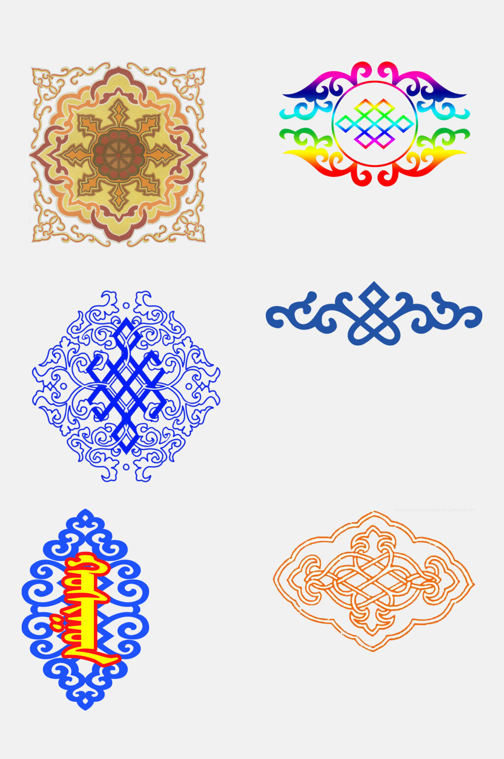 蒙古花纹图案简单图片