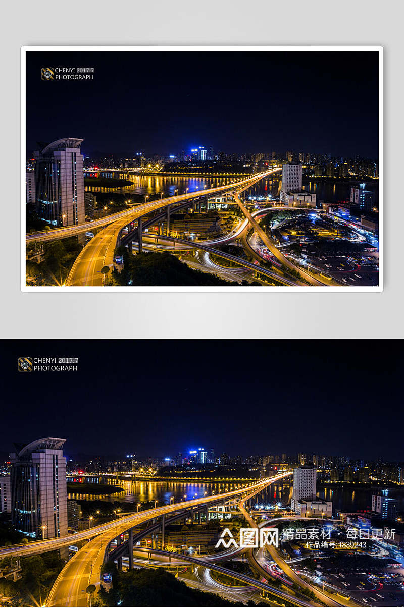 重庆城市立交桥夜景图片素材