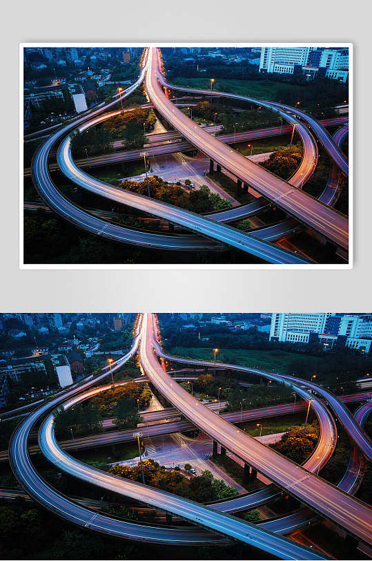成都城市高架桥俯视摄影图片