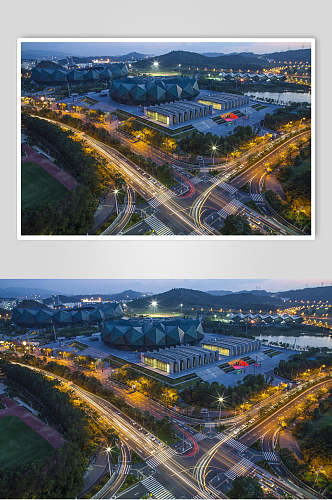 夜景城市立交桥建筑高清图片
