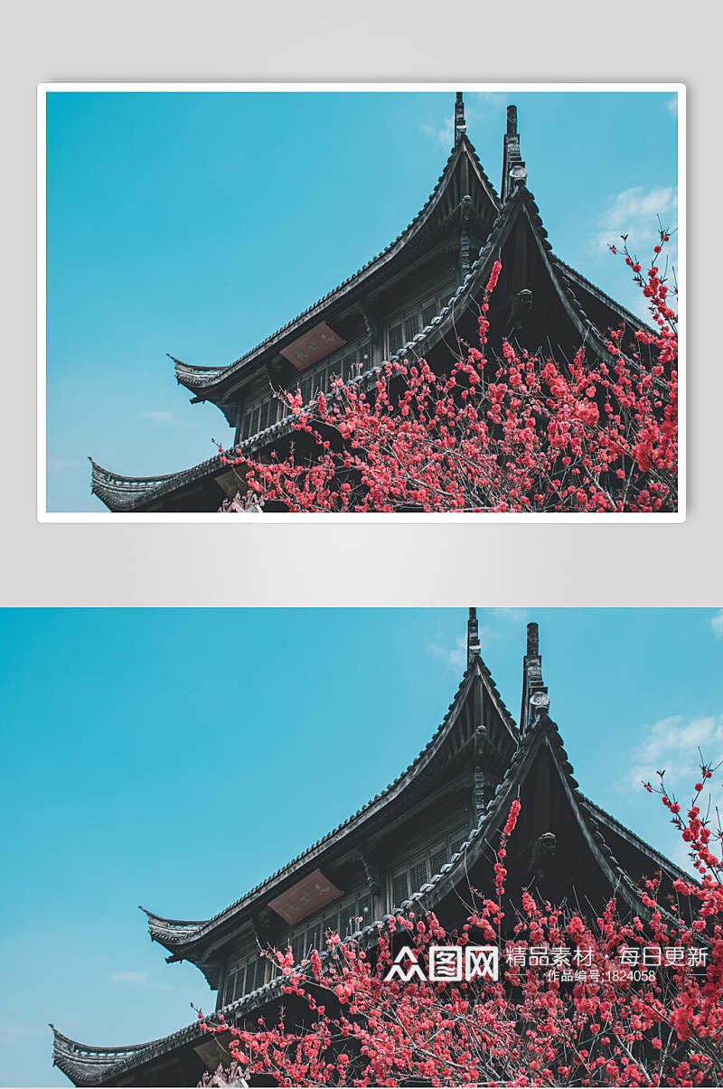 中国风古建筑景观摄影背景元素图片 摄影图素材