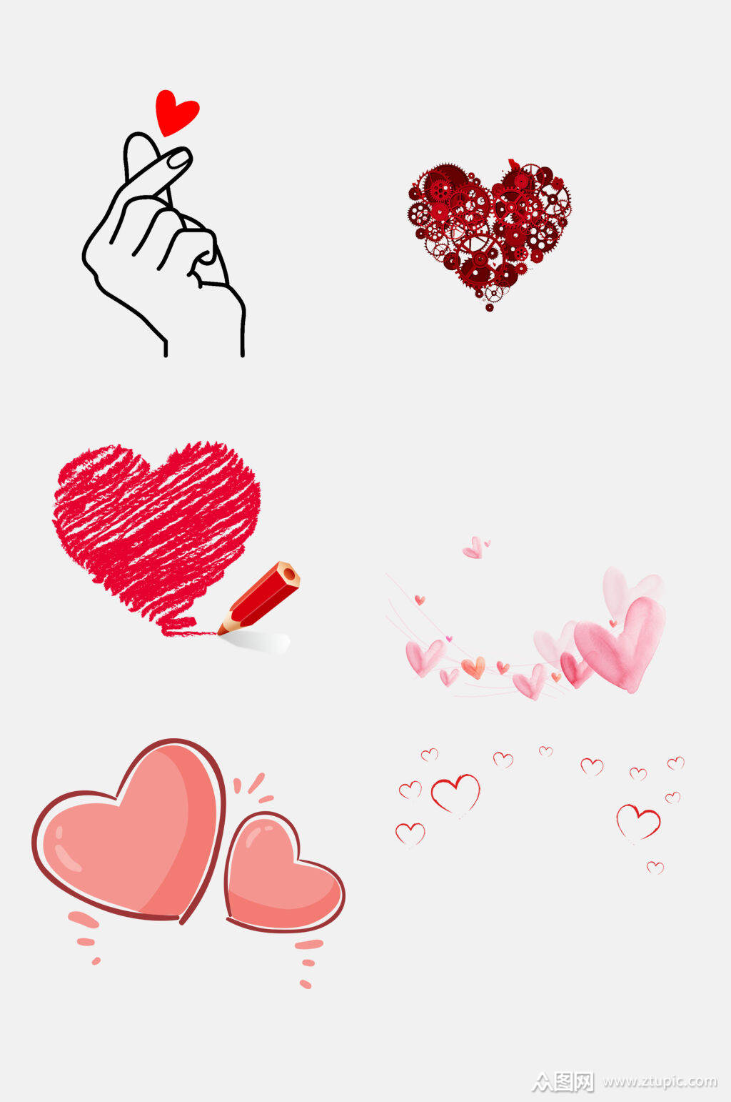 美丽心形爱心免抠元素素材素材