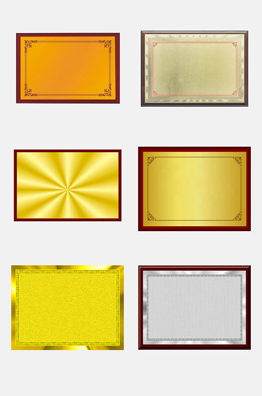 金色奖牌荣誉证书免抠设计元素素材