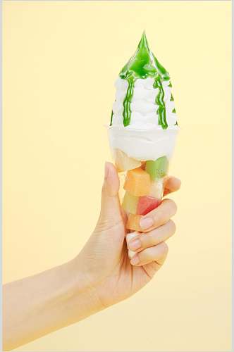 清新餐饮水果冰淇淋图片