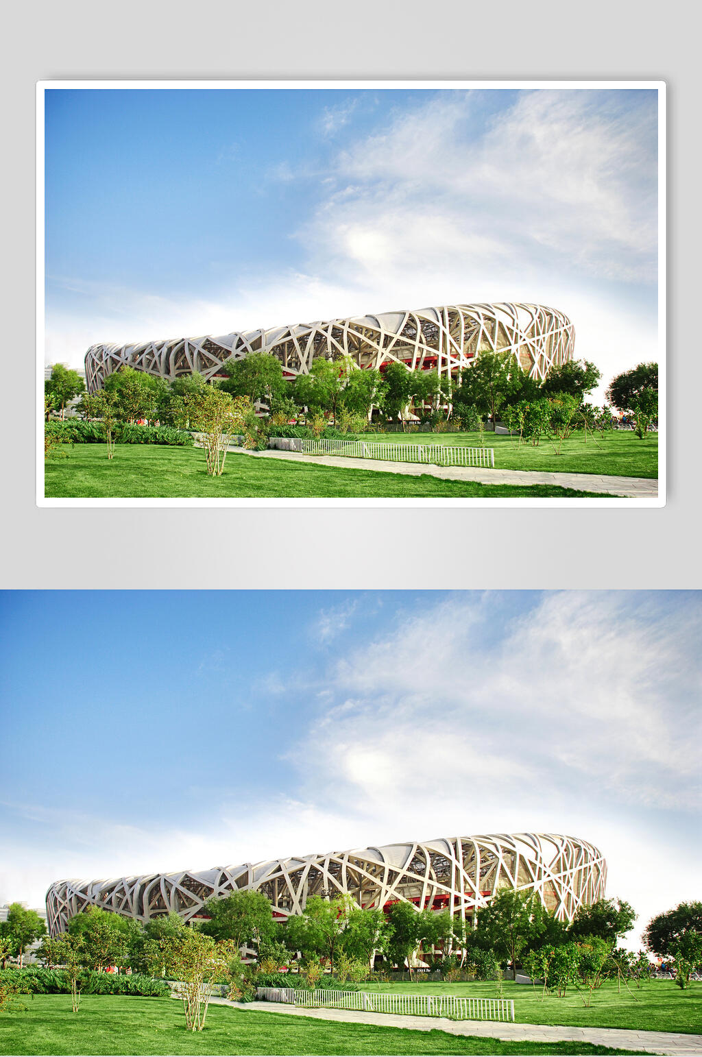 北京风光建筑鸟巢远景高清图片素材
