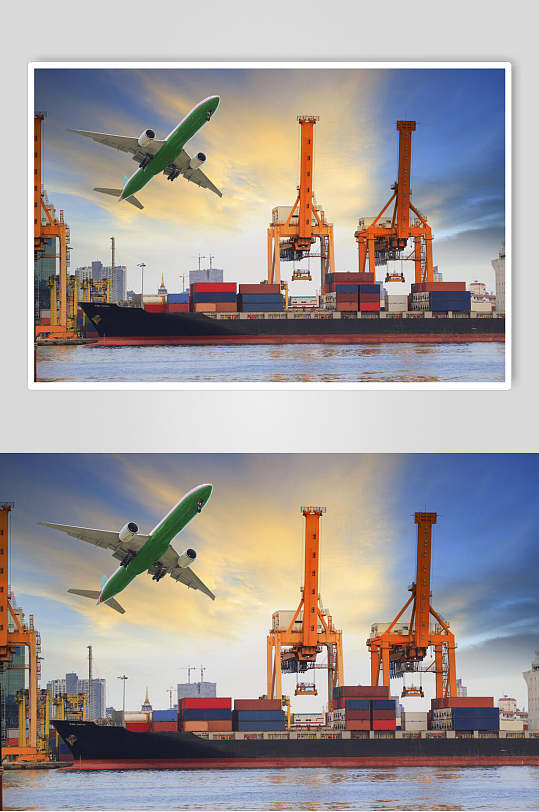 空运货船轮船航运高清图片