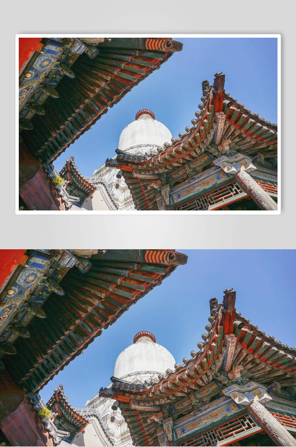五台山大塔院寺屋角图片素材