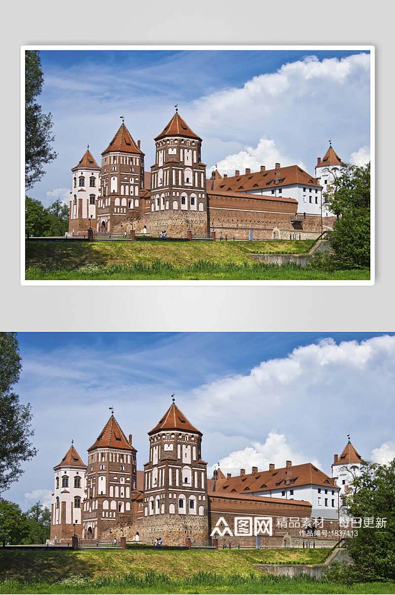 雄伟欧洲城堡古堡摄影元素图片素材