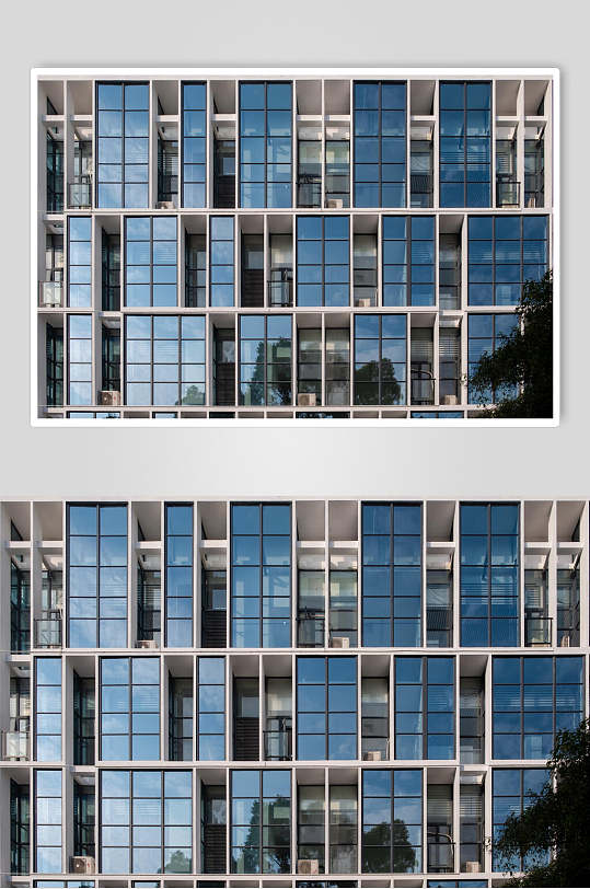 深圳大学科技楼的玻璃幕墙摄影图片