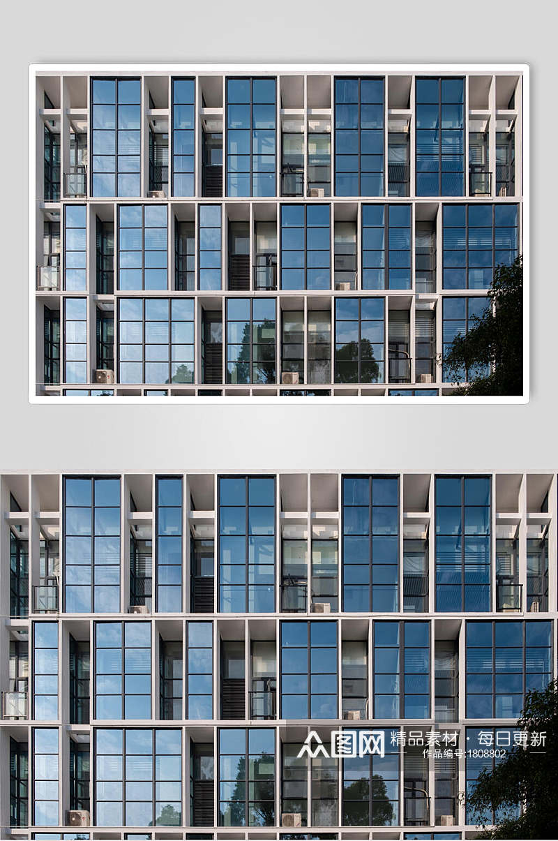 深圳大学科技楼的玻璃幕墙摄影图片素材