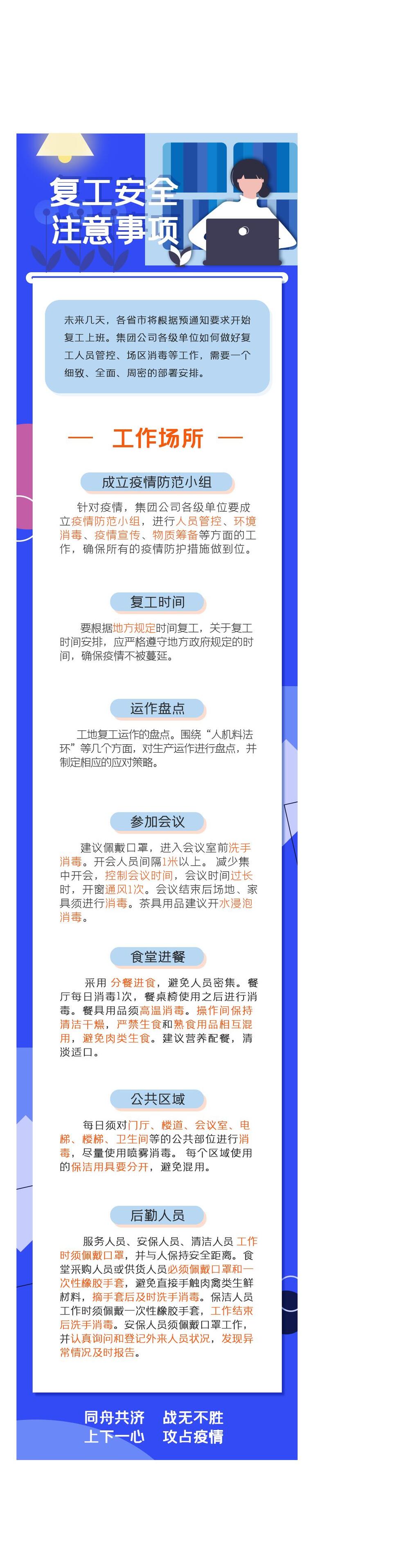 复工安全注意事项H5长图素材