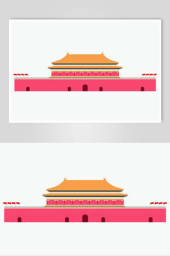 天安门中式古建筑矢量背景元素素材