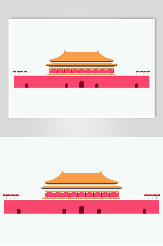 天安门中式古建筑矢量背景元素素材