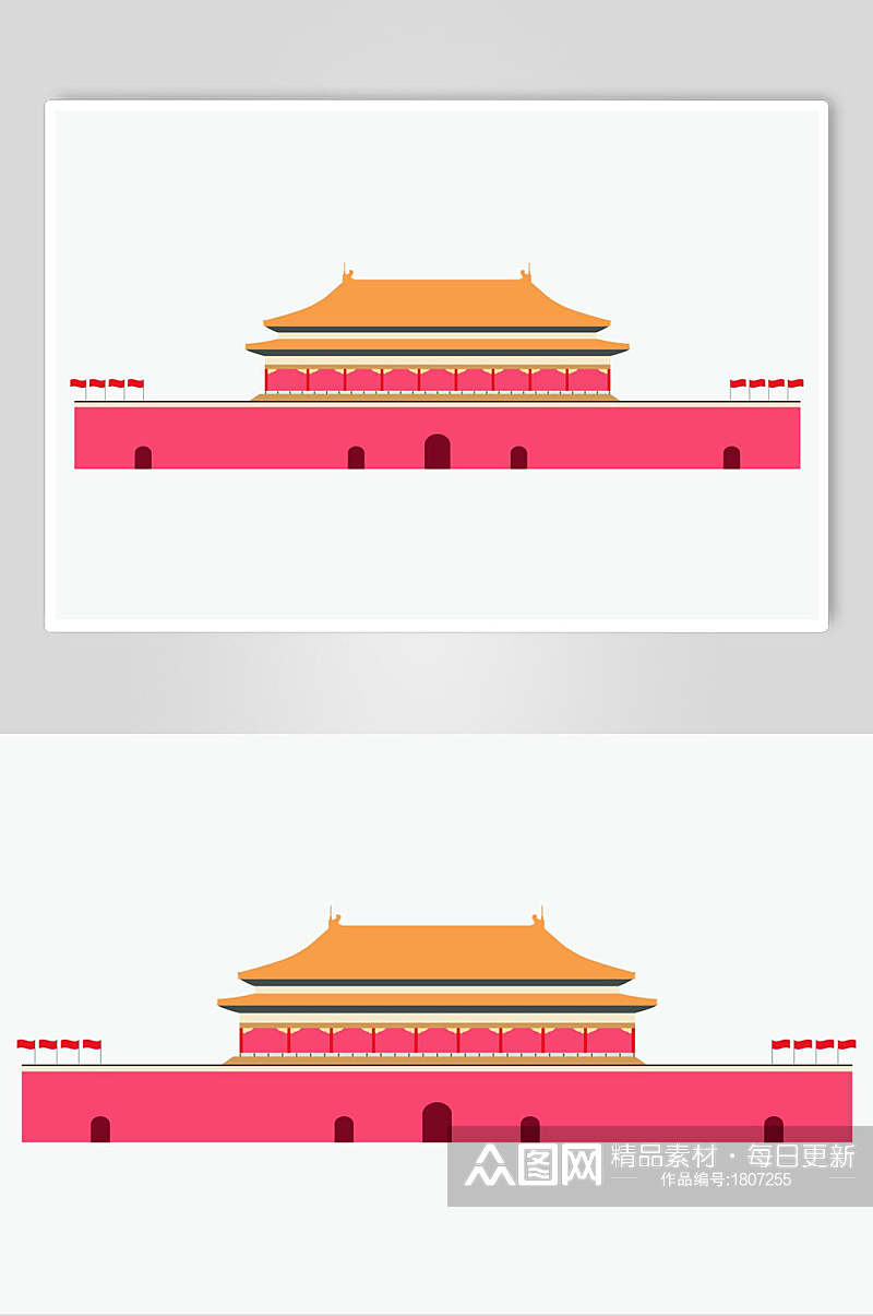 天安门中式古建筑矢量背景元素素材素材