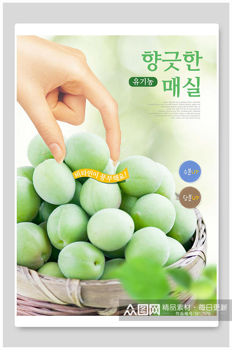 韩国新鲜水果美食海报素材