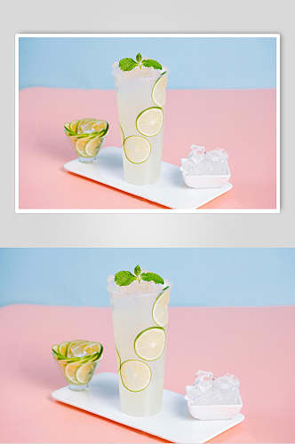 新鲜美味冰柠檬水奶茶饮品高清图片