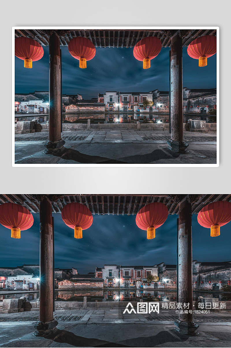 中国风古建筑景观摄影背景图片素材