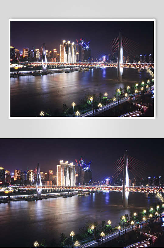重庆城市江景夜景图片