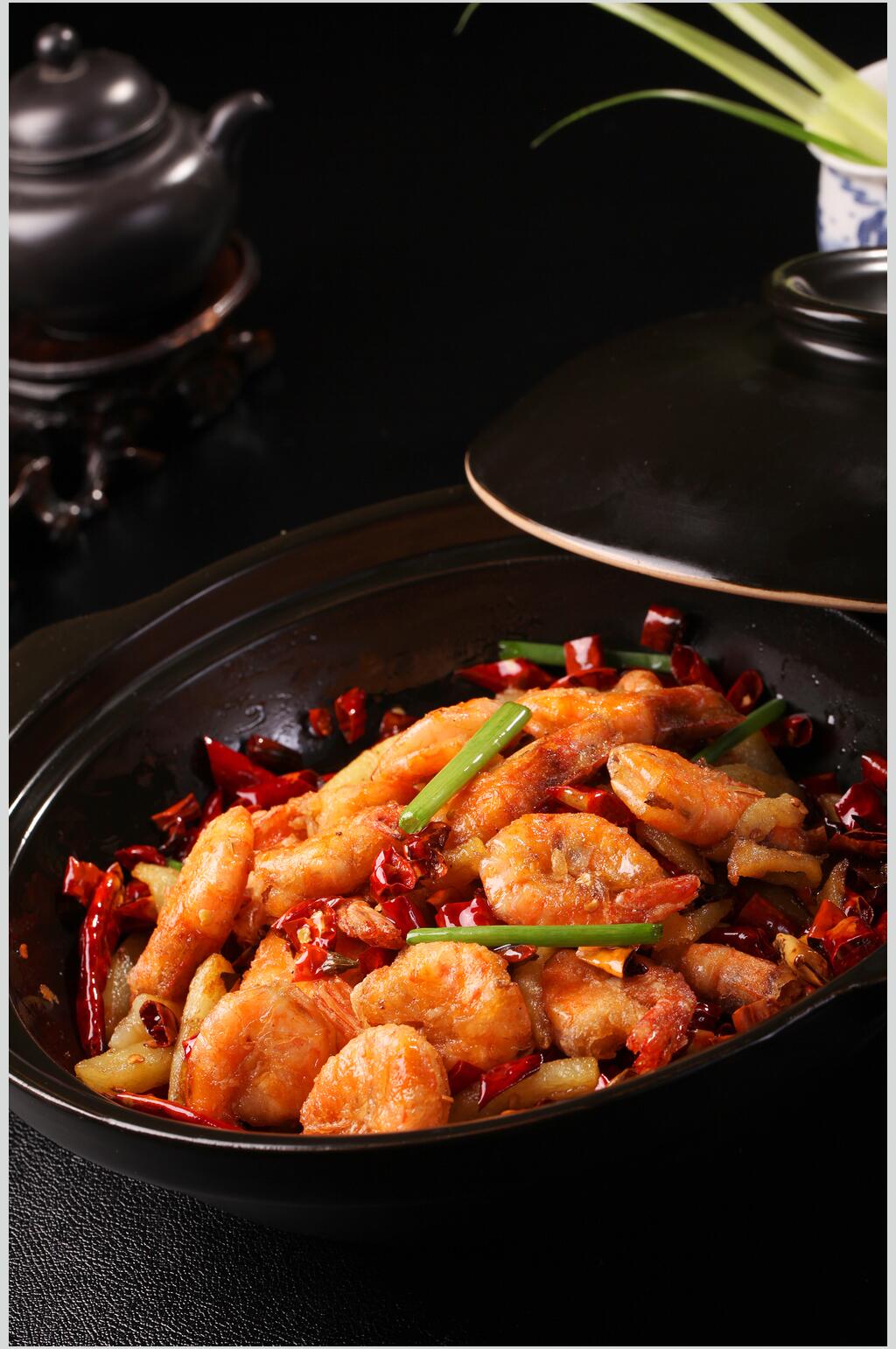 美味砂锅香辣虾图片