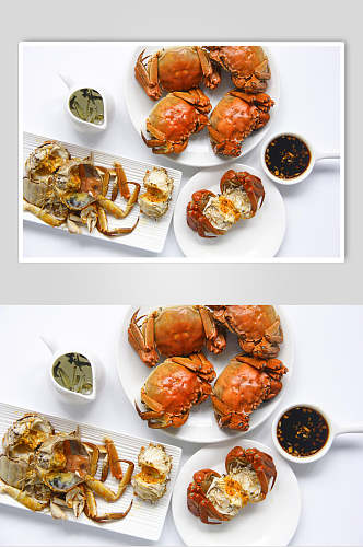 螃蟹大闸蟹味碟美食图片